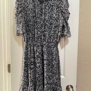 Black and White Patterned Dress